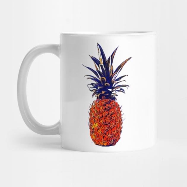 Retro vibrant tropical pineapple ananas by CONCEPTDVS